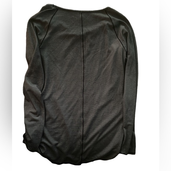 Athleta Long Sleeve Top Shanti Micro Stripe Black/White Women’s Size S - Picture 3 of 3